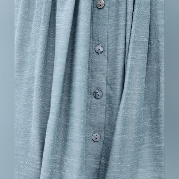 New Flowy Flutter Cover Up Mini Dress Deep Plunge Summer Light Blue - Picture 8 of 10